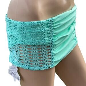 Nicolita Aquamarine Crochet Lace Swim Skort S